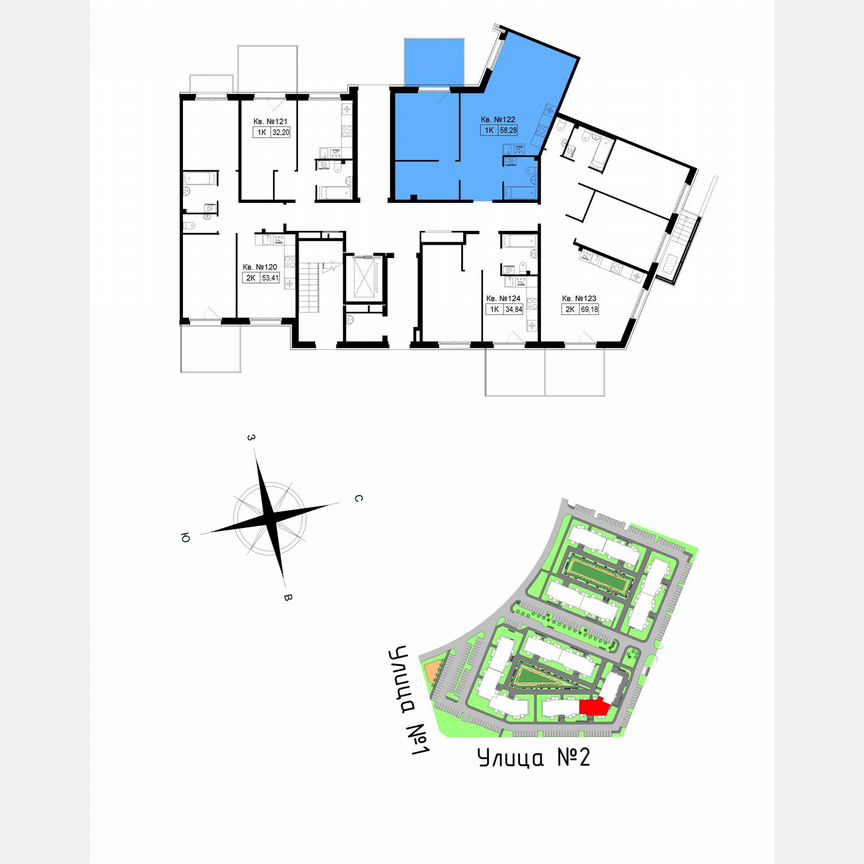 1-к. квартира, 60,7 м², 1/5 эт.
