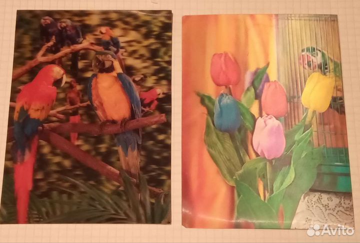 Стерео, художественные открытки, винтаж