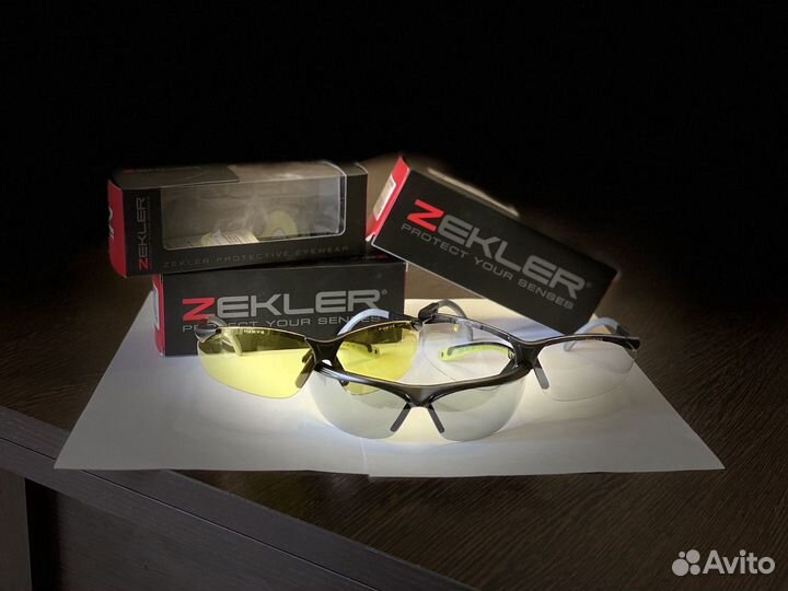 Очки zekler 55 (желтые, дымчатые, прозрачные)