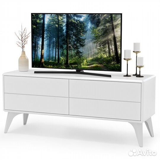 Тумба под тв Спейс 13.269 цвет белый/белый глянец