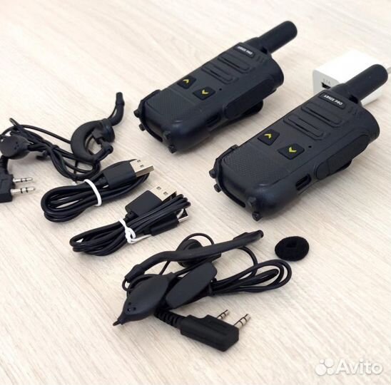Легкая рация с наушником, комплект 2 штуки