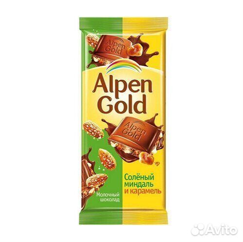 Шоколад Alpen Gold Солёный миндаль-Карамель 90г