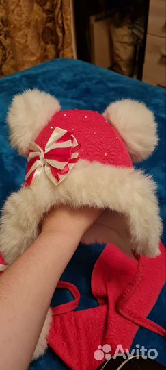 Комплект шапка, шарф 2-3 года