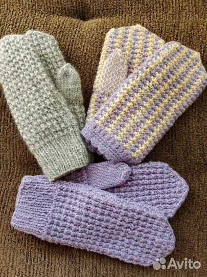 Варежки женские теплые