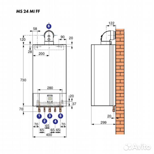 Настенный газовый котел De dietrich MS 24 MI FF