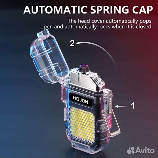 Плазменная зажигалка с фонарем и аккумулятором