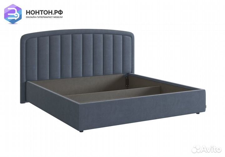 Кровать Сиена 2 1.8 м серо-синяя