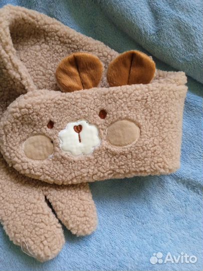 Комплект шапка и шарф для мальчика зима