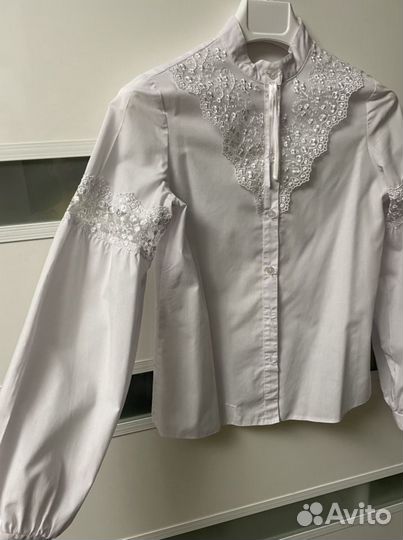 Блузка белая для девочек 164