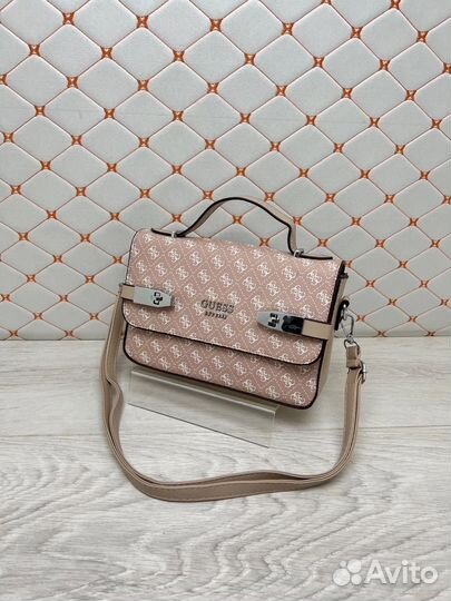 Сумка новая Guess, белая и беж