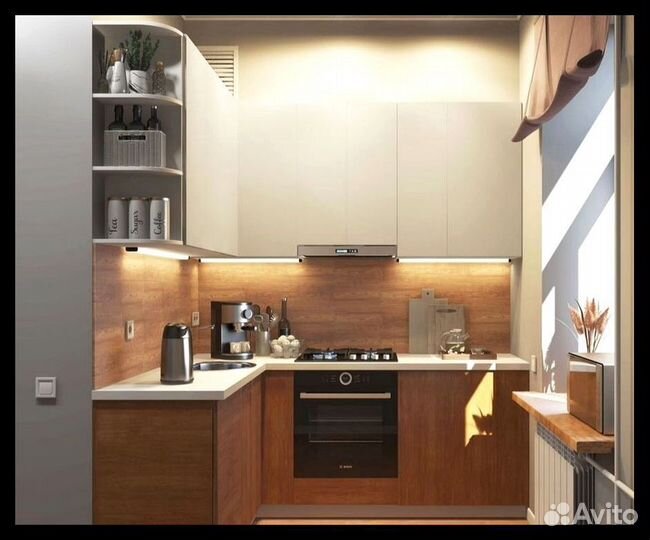 Кухня угловая с барной стойкой