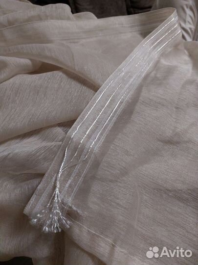 Шторы тюль бежевый