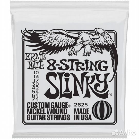 Ernie Ball 2625 струны для 8стр. эл.гитары Nickel