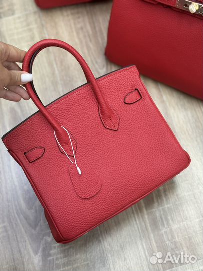 Сумка Hermes Birkin 25 натуральная кожа красная