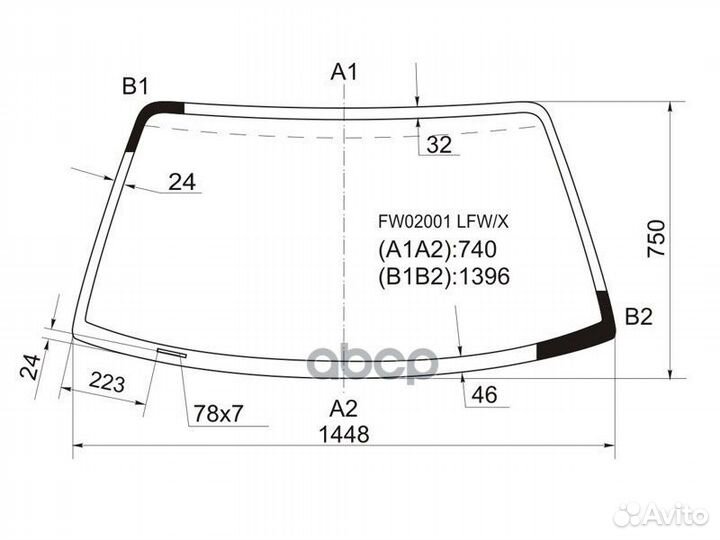 Стекло лобовое Toyota RAV4 (XA10) 94-00 FW02001