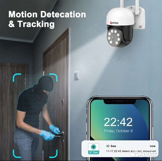 Камера видеонаблюдения Wi-Fi уличная, 3 MP Новая