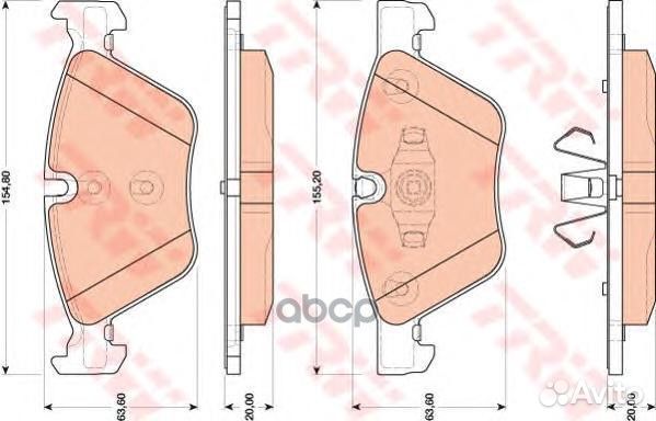 Колодки тормозные дисковые перед GDB1810 TRW