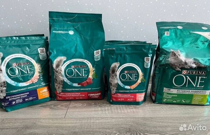 Корм Purina One для кошек 750 гр, 3кг