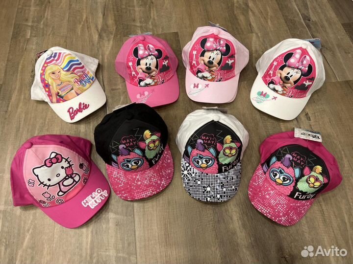 Кепки Barbie, Hello Kitty, Minni Mouse, Furby