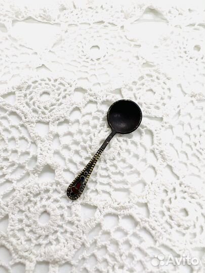 Ложка для соли Серебро 875 пробы Эмали 1958 год