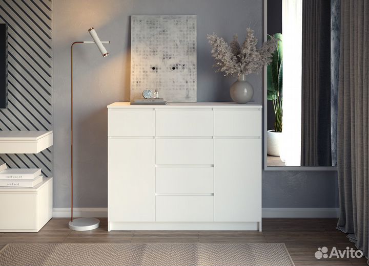 Новый комод в стиле IKEA с ящиками и дверцами