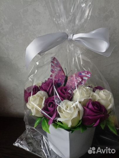 Букет из мыльных роз