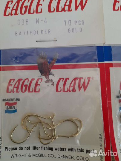 Рыболовные крючки Eagle Claw и Mustad