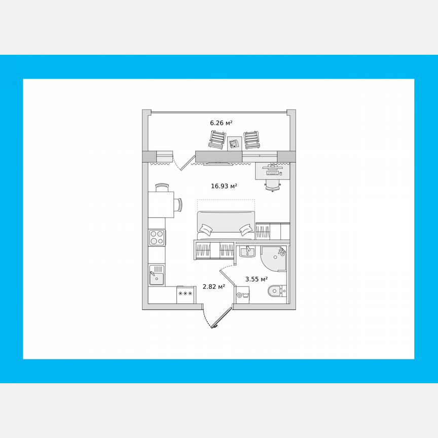 Квартира-студия, 23,5 м², 1/15 эт.