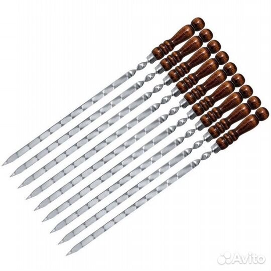 Шампуры профессиональные с деревянной ручкой