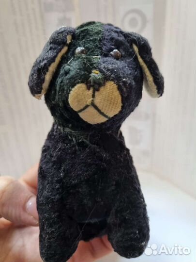 Игрушка, ссср. Плюшевая собачка. Высота 11 см