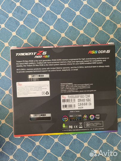 Опер. память DDR5 G.Skill trident Z Neo RGB 32 гб