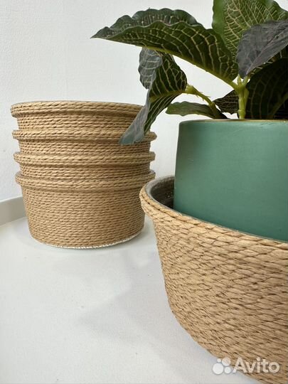 Кашпо плетенные