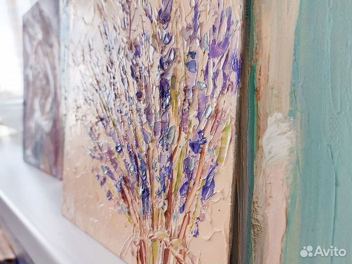 Картина лаванда букет масло в подарок