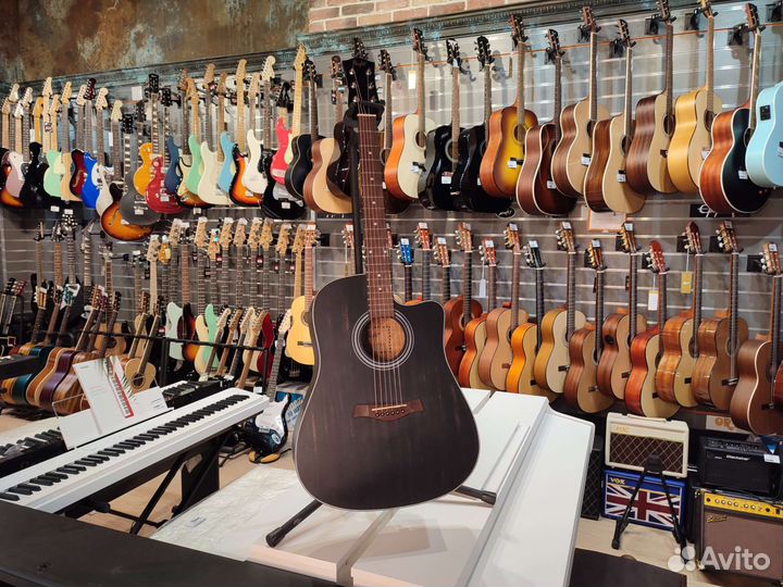 Акустическая гитара Flight D-155 C MAH BK