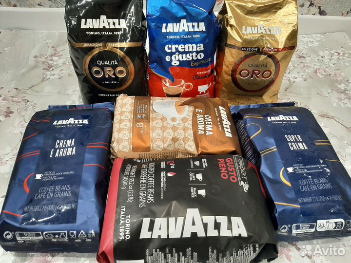 Кофе Lavazza в зернах 1кг (Много разных)