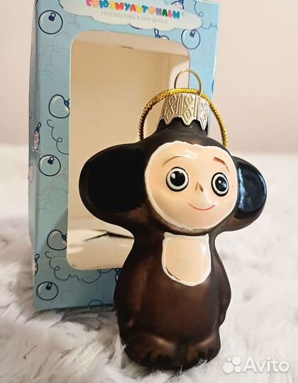 Чебурашка и друзья стеклян елочн игрушка в кор