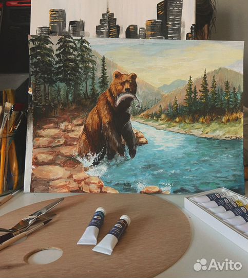 Картина медведь
