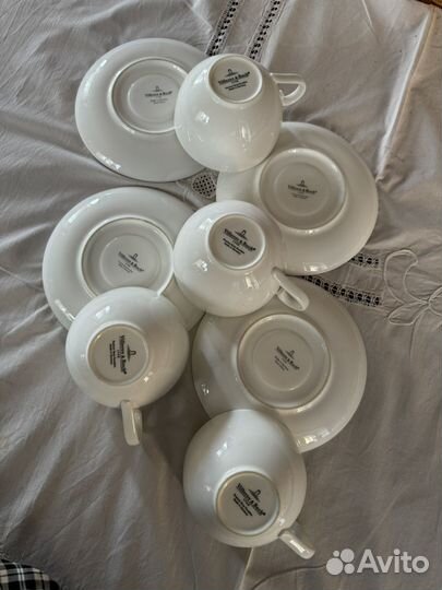 Чайные чашки с блюдцами фарфор