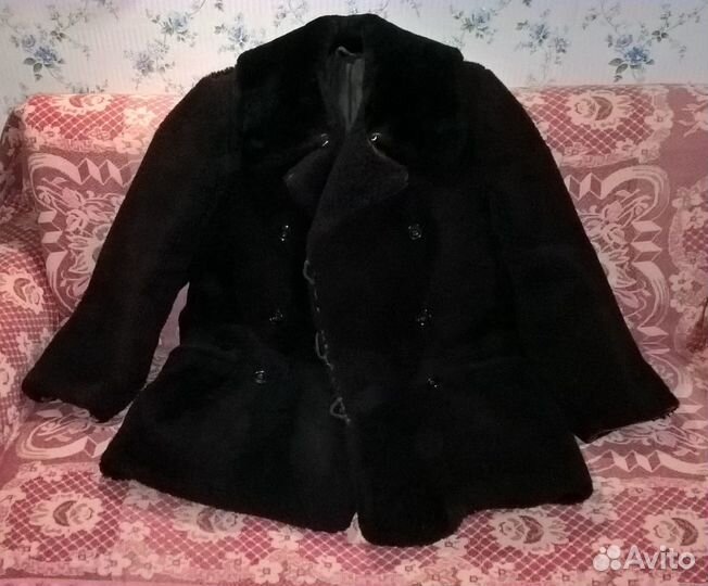 Шуба цигейковая чёрная