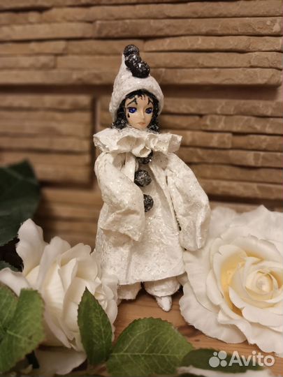 Ватная Елочная Игрушка пьеро ретро на заказ