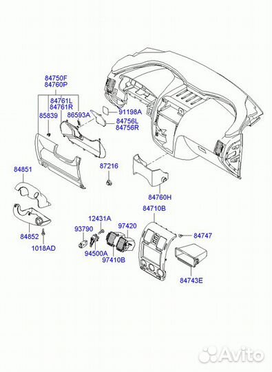 Кожух рулевой колонки hyundai getz