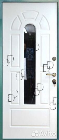 Парадная железная дверь с ковкой и стеклом
