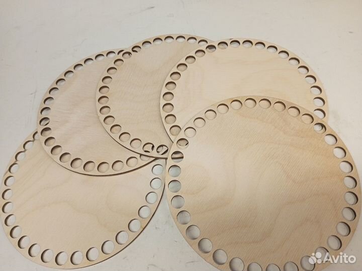 Набор для вязания корзин, круг 15 см. из дерева