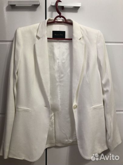Белый пиджак Massimo Dutti, размер S