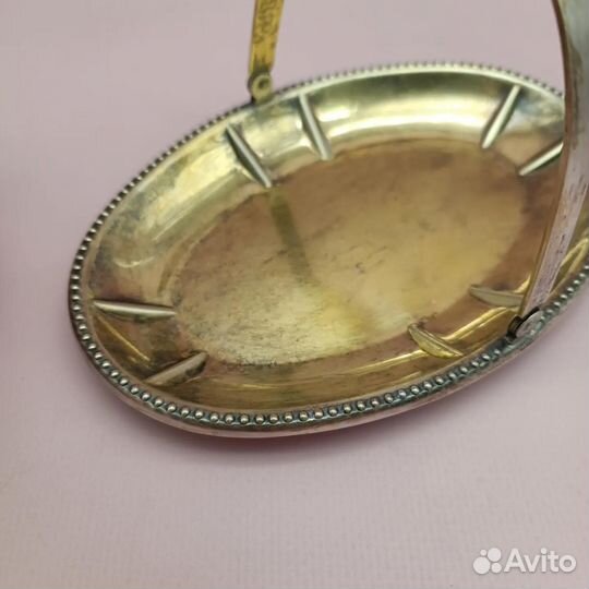 Мельхиоровая лимоница. Надпись Ленинград