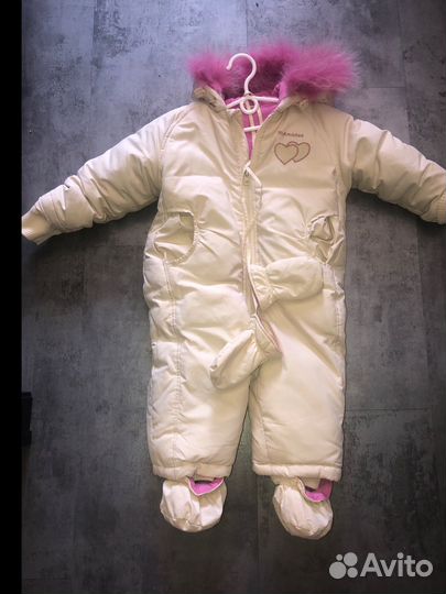 Зимний комбинезон на девочку 74