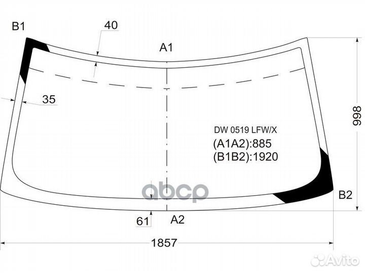 Стекло лобовое chevrolet express I/II VAN 96-21