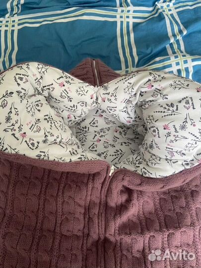 Конверт на выписку трансформер вязаный зимний