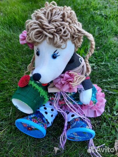 Ёжик.Девочка.Интерьерная.Текстильная