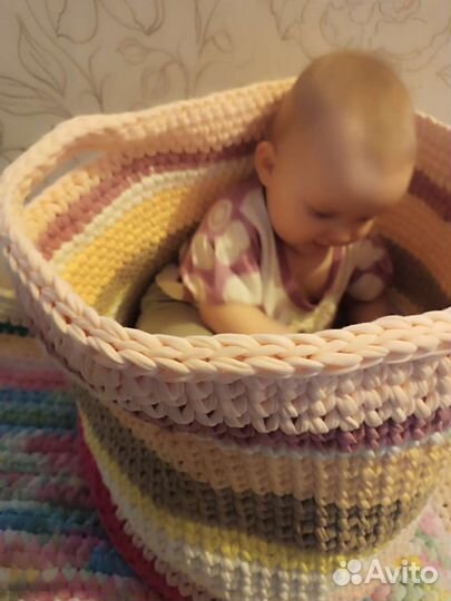 Корзинки из трикотажной пряжи
